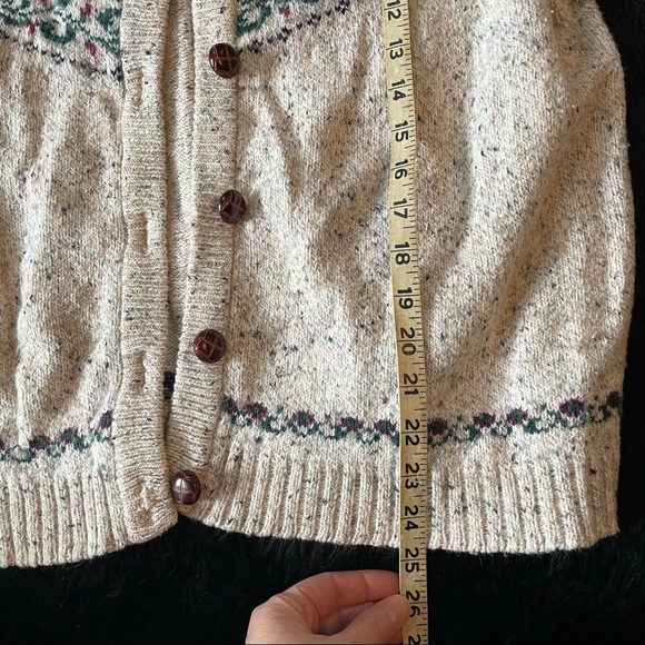 90s Y2K granny chic cottage core Northern Reflections fair isle cardigan Pansy - Picture 9 of 14